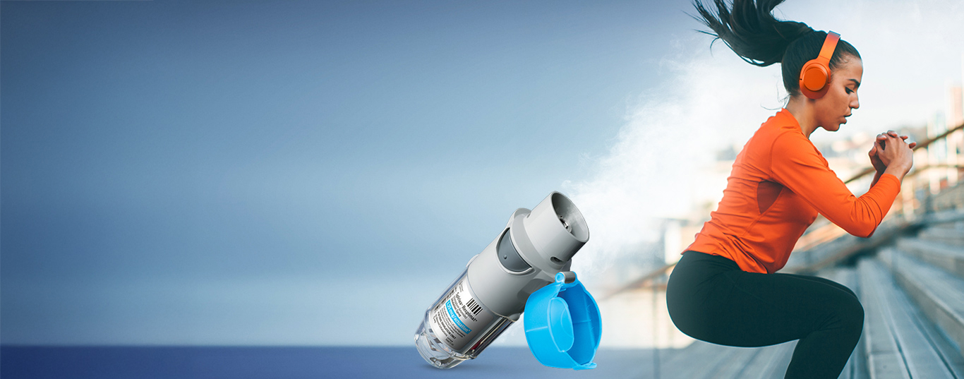 Female working out with Spiriva Respimat Inhalation Spray