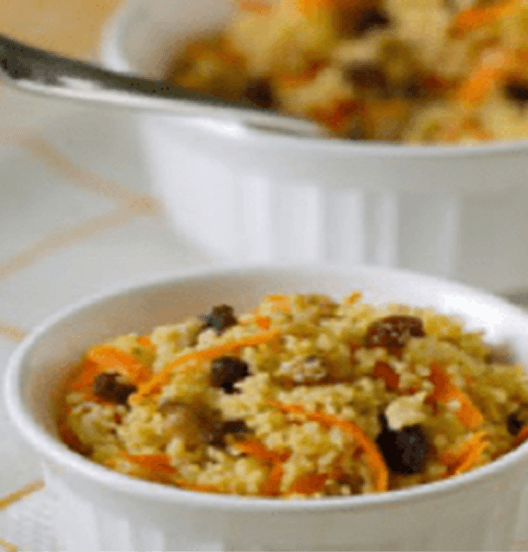 couscous with carrot walnuts and raisins