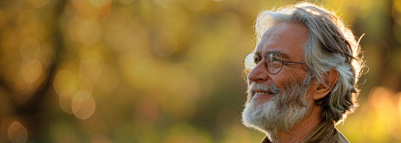 man with grey hair and glasses