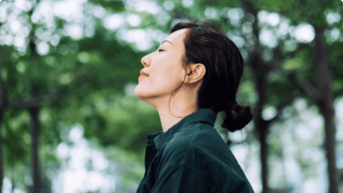 woman walking outdoors