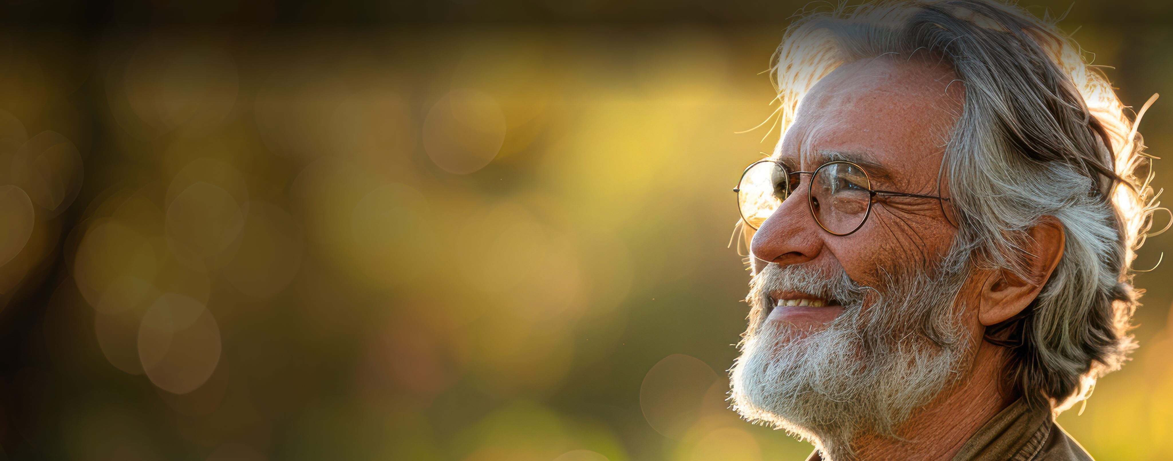 man with grey hair and glasses